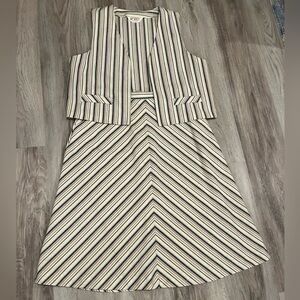 Striped Vest and Skirt Set Retro Bohemian Vintage